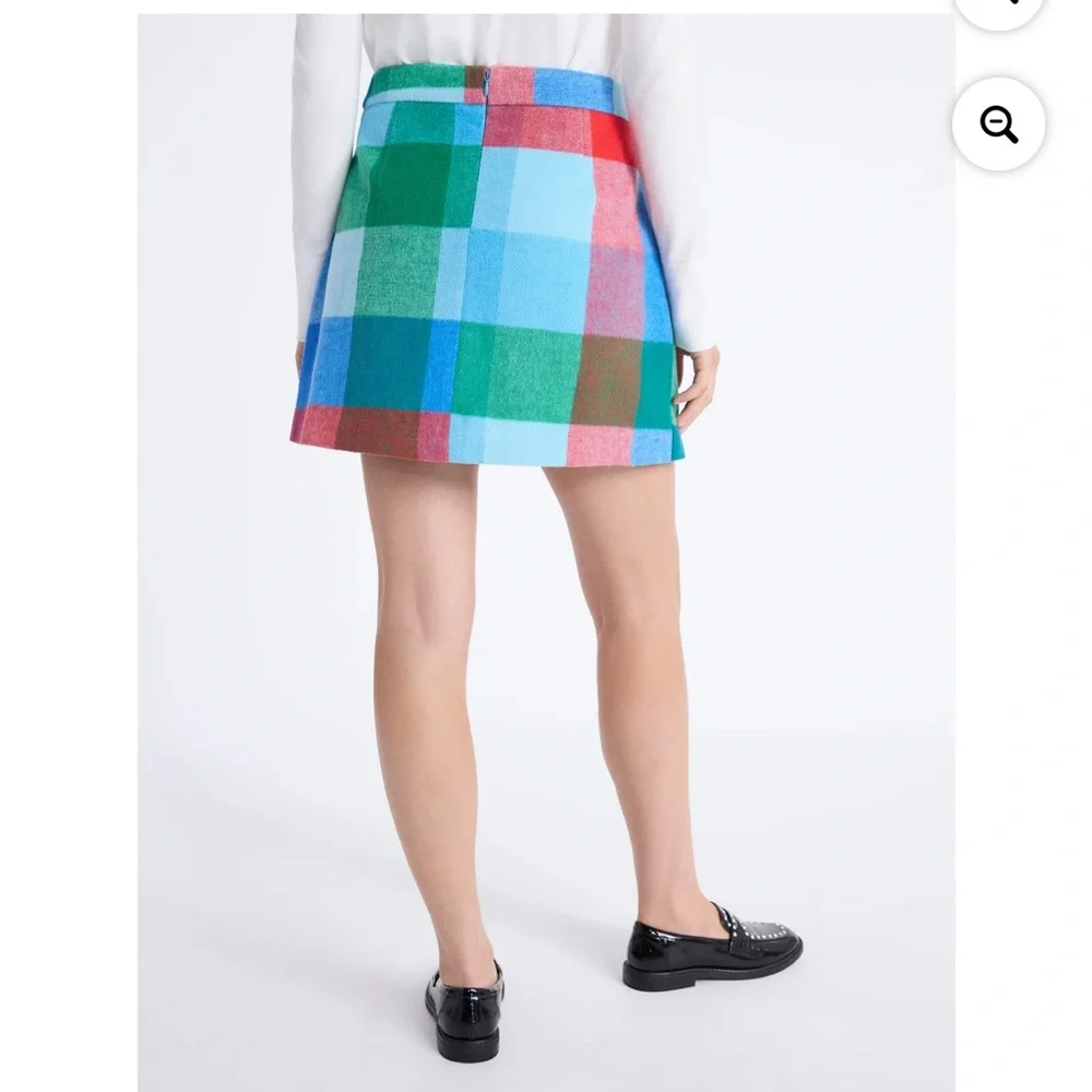 Plaid Mini Skirt in Blue & Green